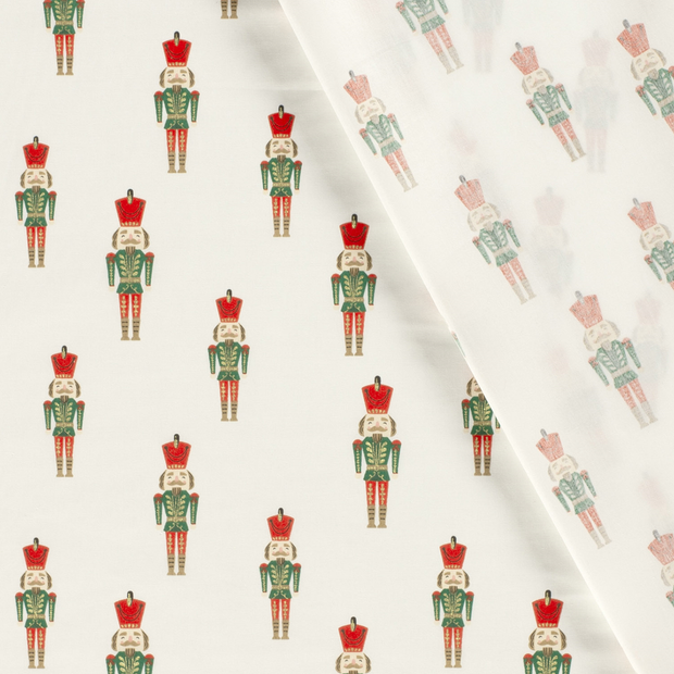 Cotton Poplin fabric Christmas ornaments printed and foil 