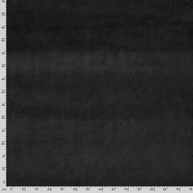 Nicky Velours Rib fabric Unicolour Dark Grey