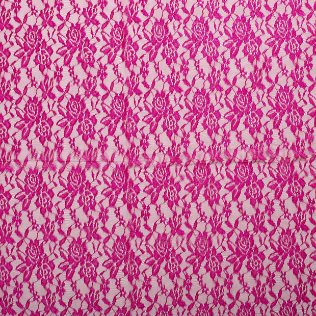 Lace fabric Fuchsia slightly shiny 