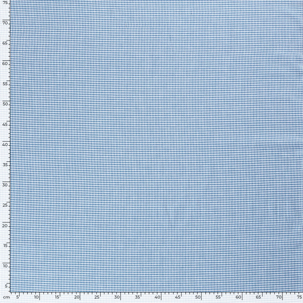 Cotton Poplin Yarn Dyed fabric Checks Indigo