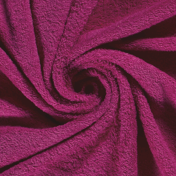 Terry Towelling fabric Unicolour Fuchsia