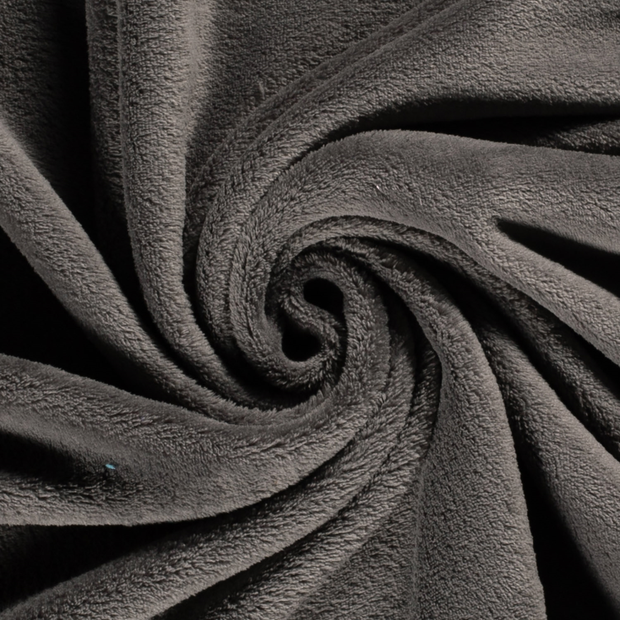 Coral Fleece fabric Unicolour Taupe Grey