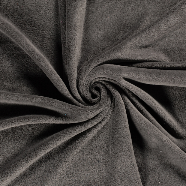 Coral Fleece fabric Taupe Grey 