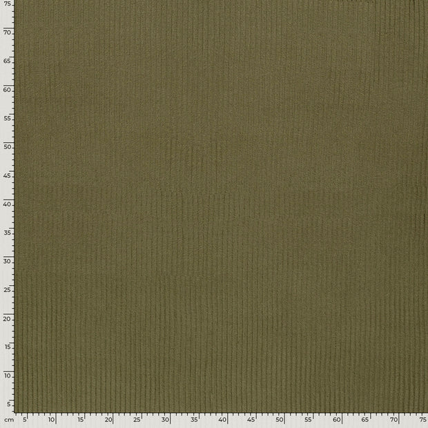 Rib Jersey fabric Unicolour Khaki Green