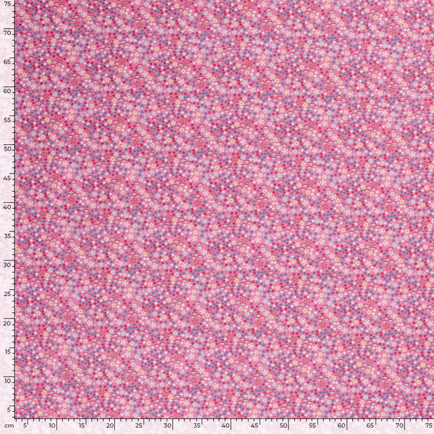 Cotton Poplin fabric Millefleurs Pink