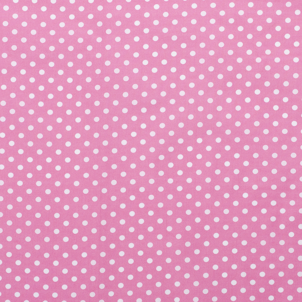 Cotton Poplin fabric Dots Pink