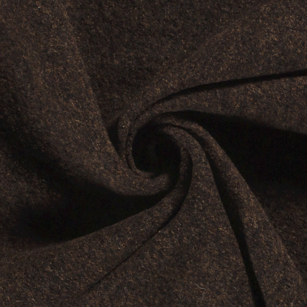 Wool Boucle fabric Unicolour Dark Brown