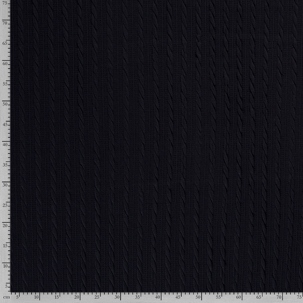 Heavy Knit fabric Cable Navy