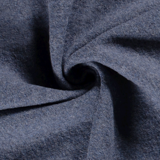 Wool Boucle fabric Unicolour Indigo