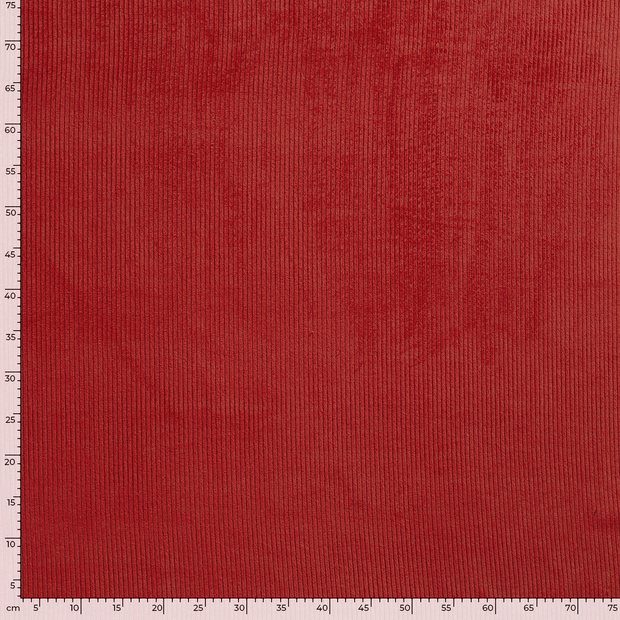 Velours Côtelé 4.5w tissu Unicolore Rouge
