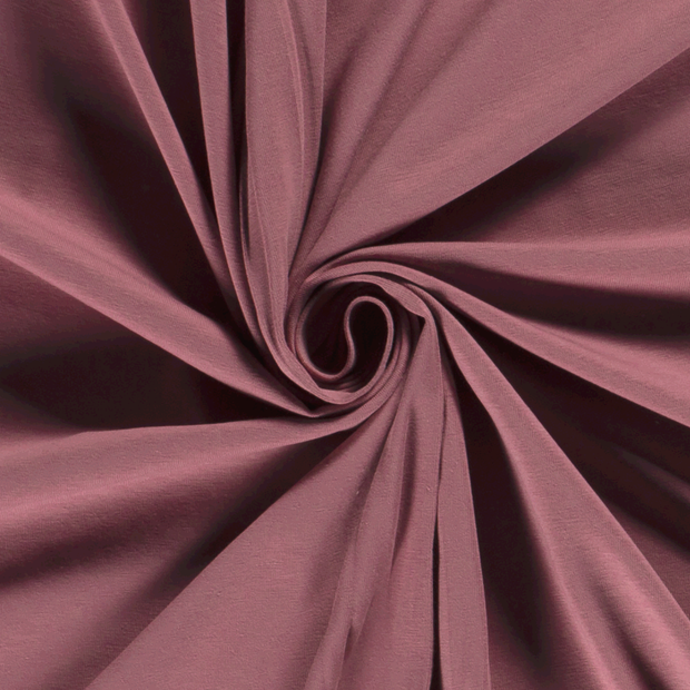 Jersey de Coton GOTS tissu Unicolore Vieux rose