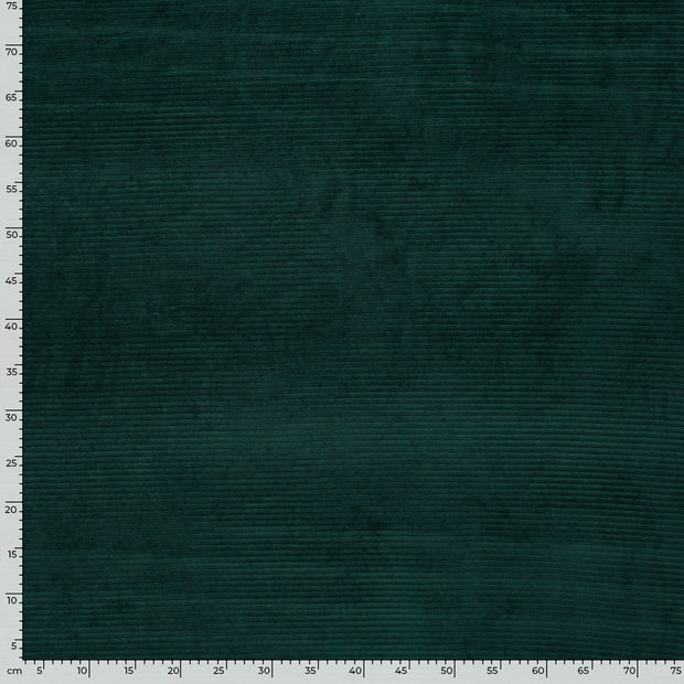 Nicky Velours Rib fabric Unicolour Dark Green