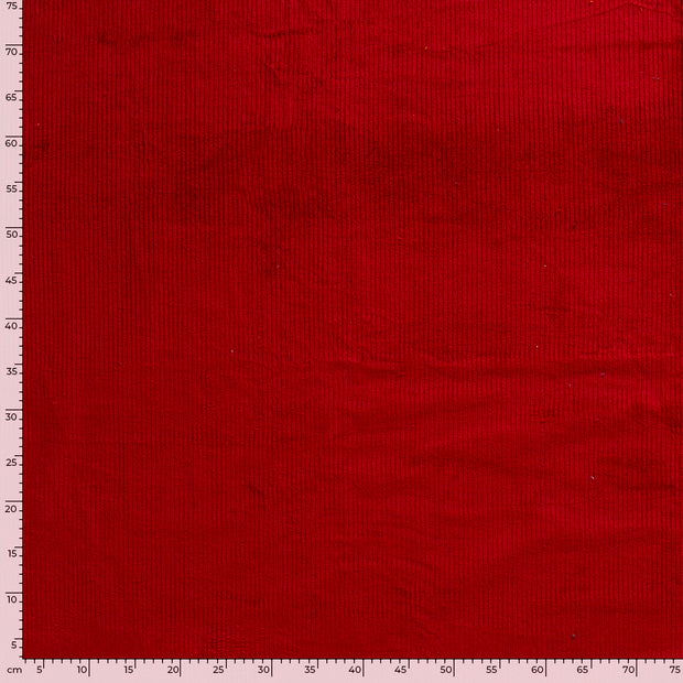 Jumbo Cord Stretch 6w fabric Unicolour Red