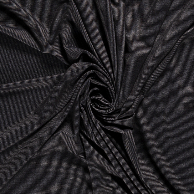 Denim Jersey fabric Unicolour Black