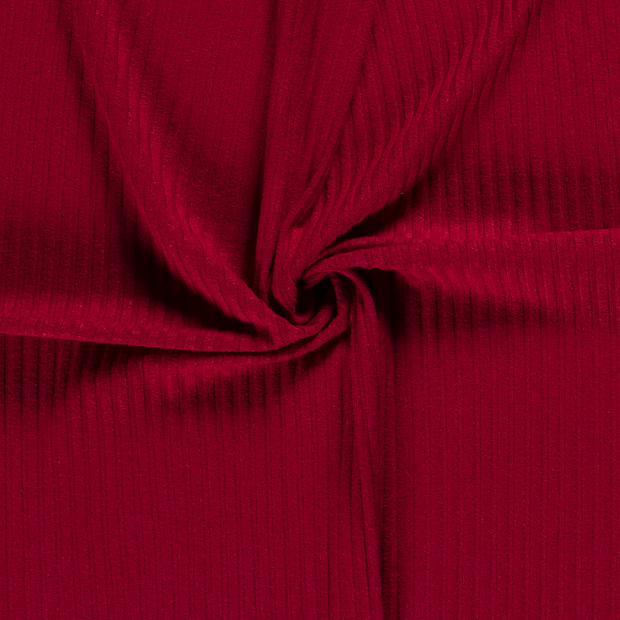 Rib Jersey fabric Unicolour Dark Red