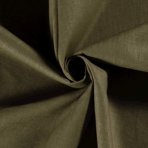 Ramie Linen fabric Unicolour Khaki Green