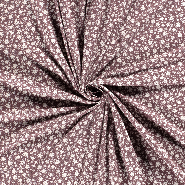 Jersey de Coton tissu Lilas imprimé 