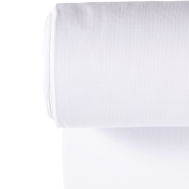 Bord Cote 2x2 Rib tissu Unicolore Blanc optique