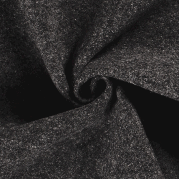 Wool Boucle fabric Unicolour Dark Grey