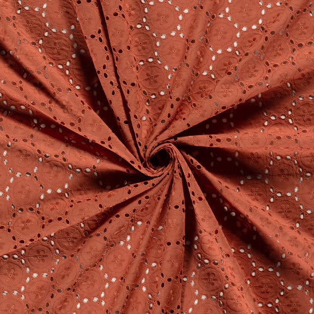 Voile fabric Redwood embroidered 