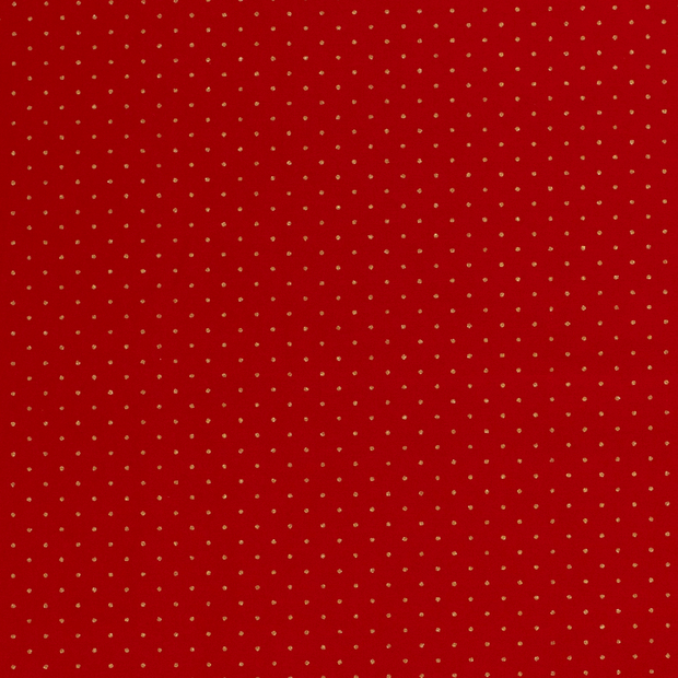 Cotton Poplin fabric Christmas dots Red