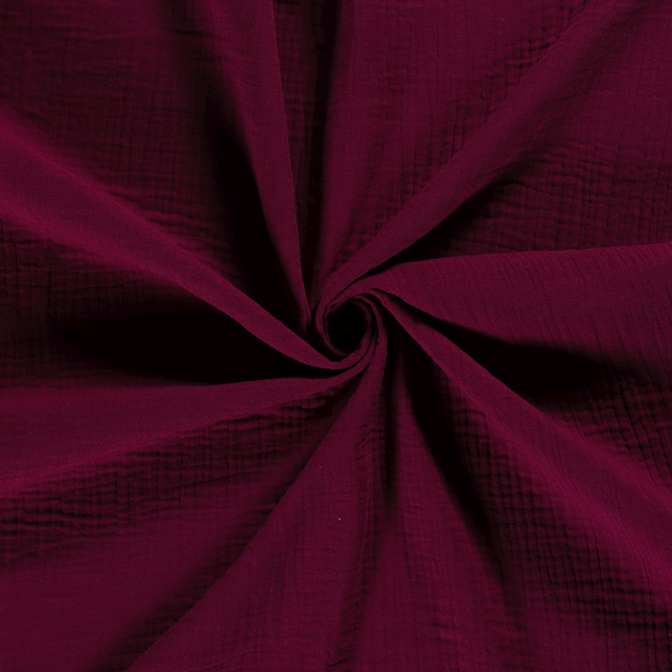 Muslin Triple Layer fabric Bordeaux 