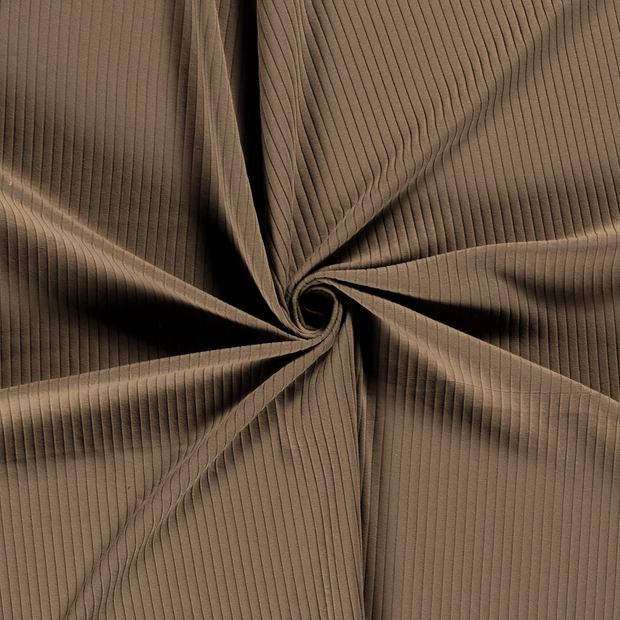 Rib Jersey fabric Brown Taupe 