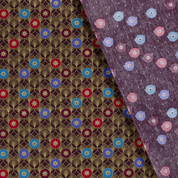 Cotton Poplin fabric Christmas printed and foil 