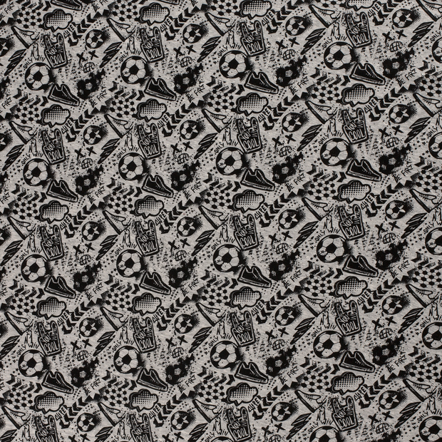 Alphen Fleece fabric Middle Grey soft 