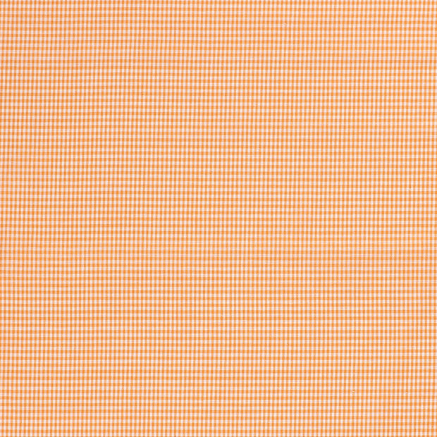 Cotton Poplin Yarn Dyed fabric Checks Orange