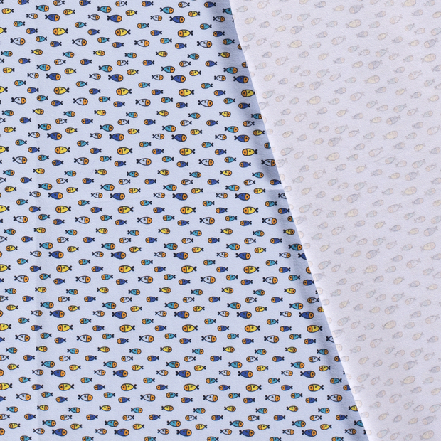 Jersey de Coton tissu poissons imprimé 