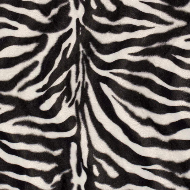 Velours fabric Zebras Off White