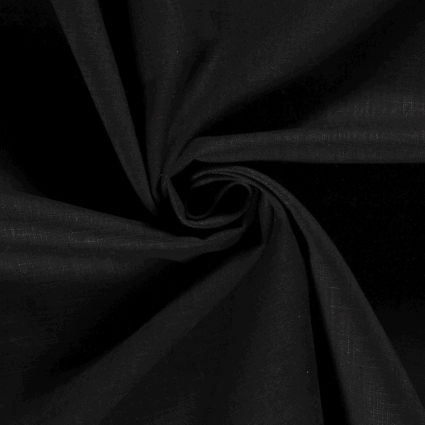 Ramie Linen fabric Unicolour Black