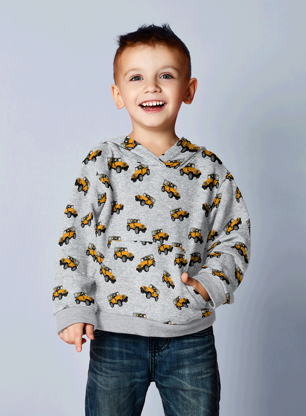 Alphen Fleece fabric Cars Oker