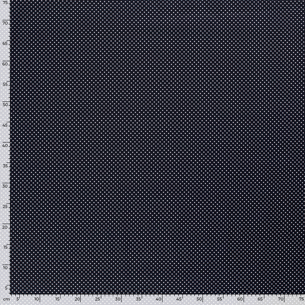 Cotton Poplin fabric Dots Navy