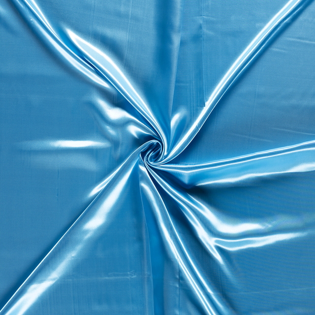 Satin tissu Unicolore Bleu Ciel