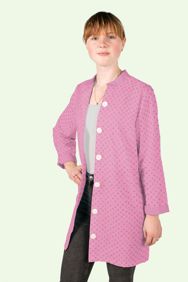 Cotton Poplin fabric Abstract Light Pink