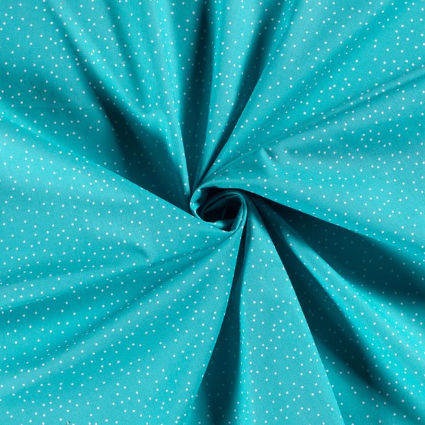 Cotton Poplin fabric Turquoise printed 