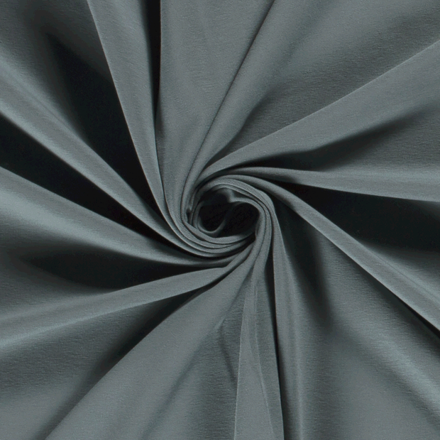 Jersey de Coton tissu Unicolore Bleu acier