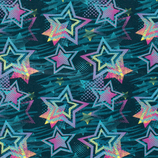 Jogging fabric Stars Petrol