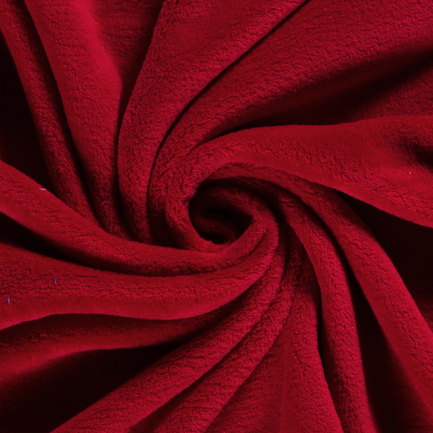 Polaire Doudou tissu Unicolore Rouge