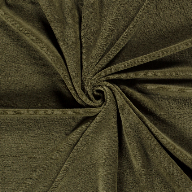 Bamboo Fleece fabric Khaki Green 
