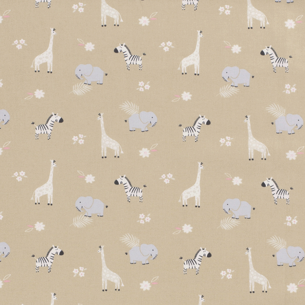 Cotton Poplin fabric Animals Camel