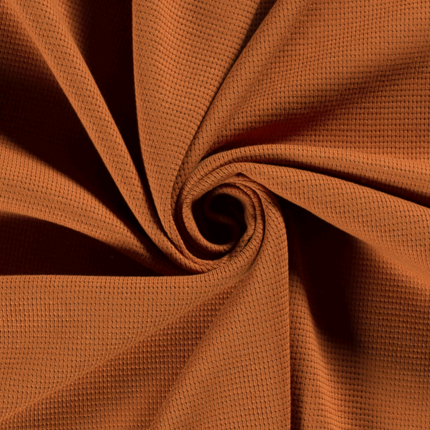 Knitted Waffle fabric Unicolour Brique