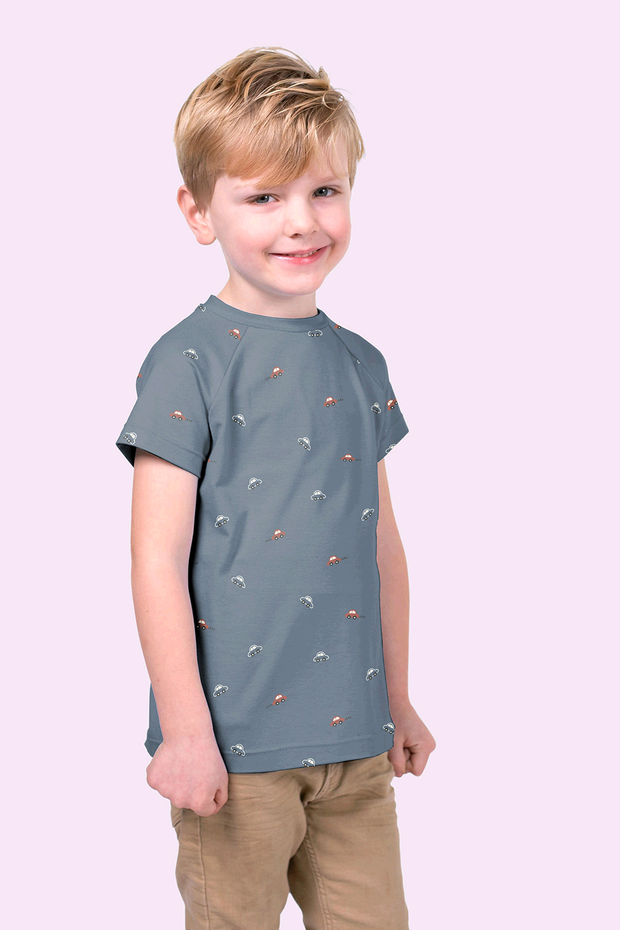 Jersey fabric Cars Indigo
