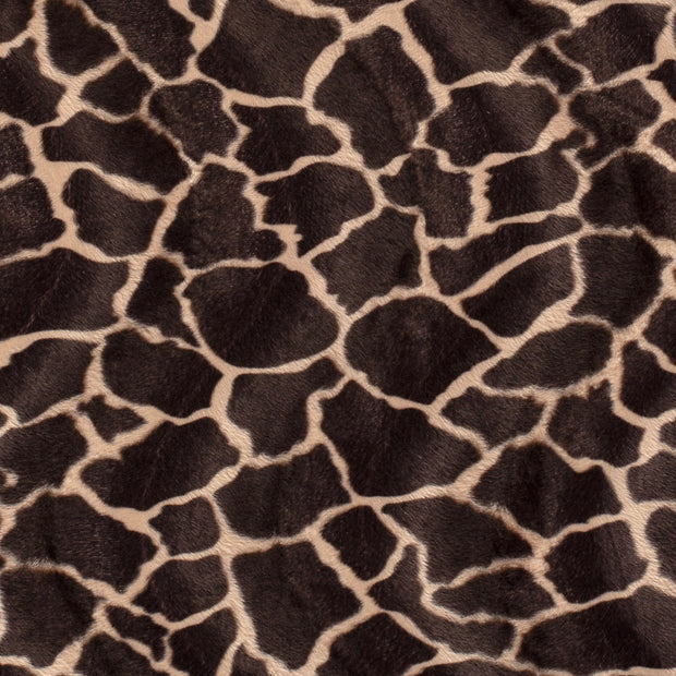 Velours fabric Giraffes Dark Brown