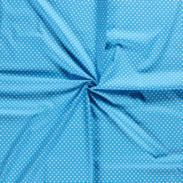 Cotton Poplin fabric Aqua printed 