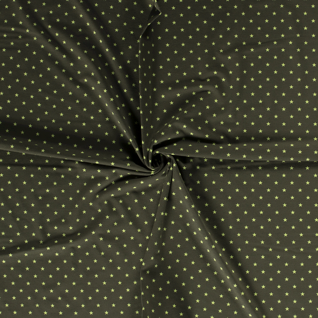Jersey de Coton tissu Vert foncé imprimé 