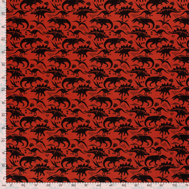 Alphen Fleece fabric Dinosaurs printed 