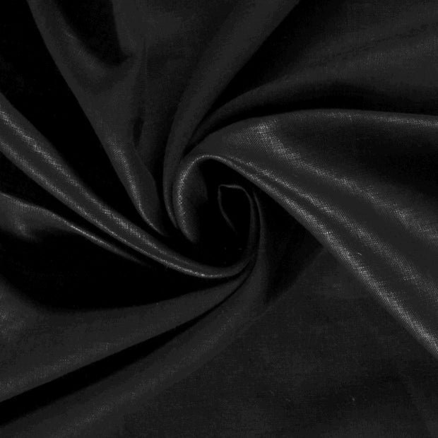 Pure linen fabric Unicolour Black